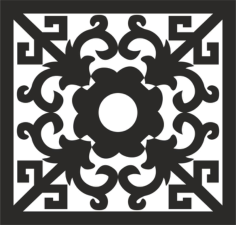 Square Ornament Art Free DXF File, Free Vectors File
