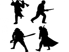 Soldier Silhouette Free DXF File, Free Vectors File