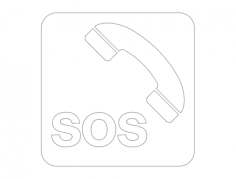 Sos Sign And Phone Box On Highway Free DXF File, Free Vectors File