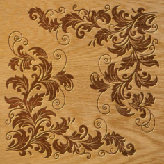 Floral Ornament Pattern Free DXF File, Free Vectors File