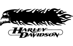 Harley Davidson Skull And Flames 3D Free DXF File, Free Vectors File