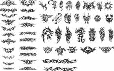 Patterns Of Tribal Tattoos Free Vector, Free Vectors File