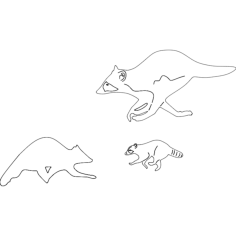 Running Racoon Free DXF File, Free Vectors File