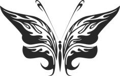 Tribal Butterfly Vector Art 25 Free DXF File, Free Vectors File