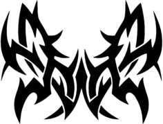 Butterfly Tat Free DXF File, Free Vectors File