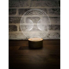 3D Illusion Led Lamp Free DXF File, Free Vectors File