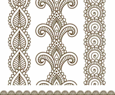Indian, Mehndi Henna Line Lace Elements Patterns Free Vector, Free Vectors File