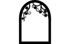 Flower Window Silhouettte Free DXF File, Free Vectors File
