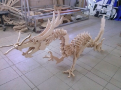 Wooden Dinosaur 3D Puzzle Free DXF File, Free Vectors File