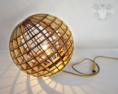 Laser Cut Wood Spherical Lamp Free DXF File, Free Vectors File