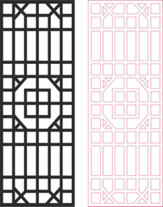 Outdoor Privacy Screen Panels Fence Divider Pattern Free DXF File, Free Vectors File
