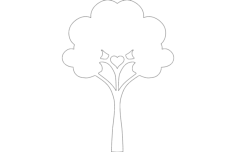 Simple Tree Free DXF File, Free Vectors File
