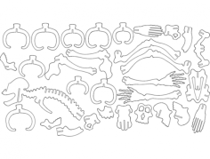 Skelett 3D Puzzle Free DXF File, Free Vectors File
