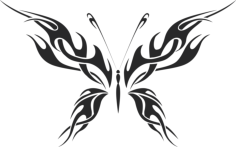 Tribal Butterfly Vector Art 10 Free DXF File, Free Vectors File