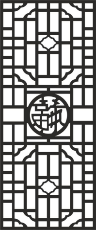 Chinese Style Screen Decoration Vector Free DXF File, Free Vectors File