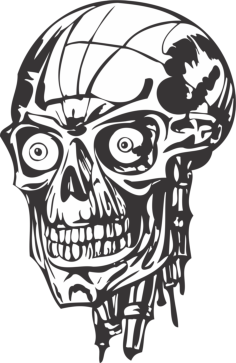Horror Skull Free DXF File, Free Vectors File