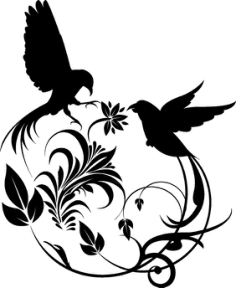 Birds Swirl Free DXF File, Free Vectors File