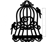 Kafes Kuş AnahtarlıK Free DXF File, Free Vectors File