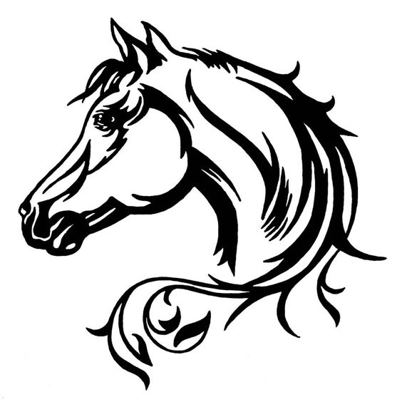 Elegant Horse Head Car Decal DXF File Free Vectors