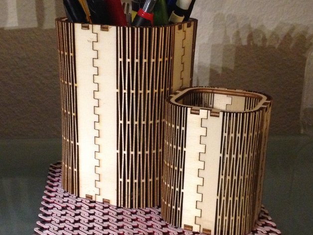 Wooden Pen Holder 4Mm Free DXF File Free Vectors