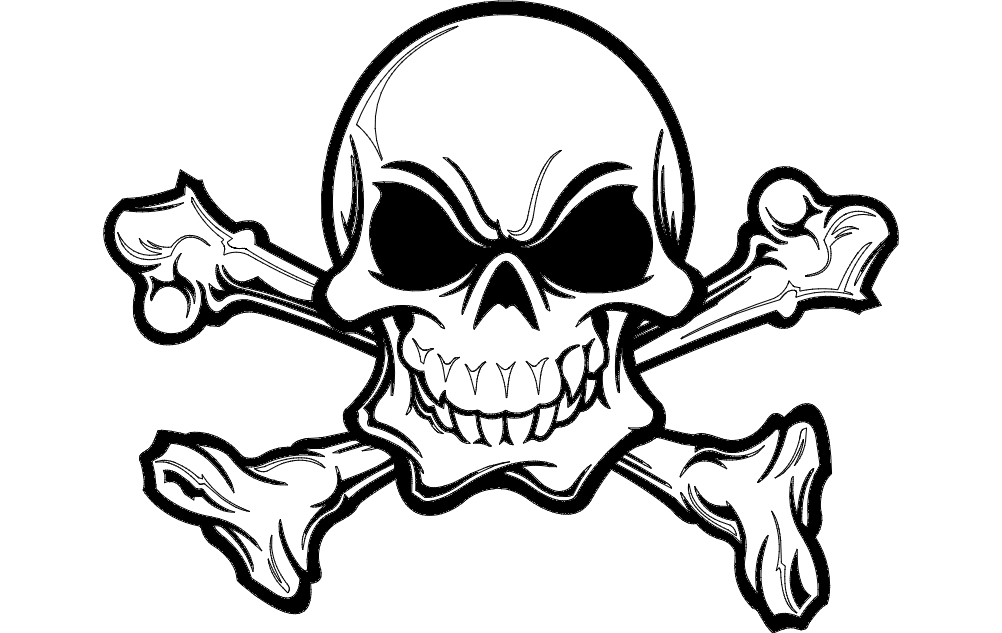 Skull Silhouette Details Free DXF File Free Vectors
