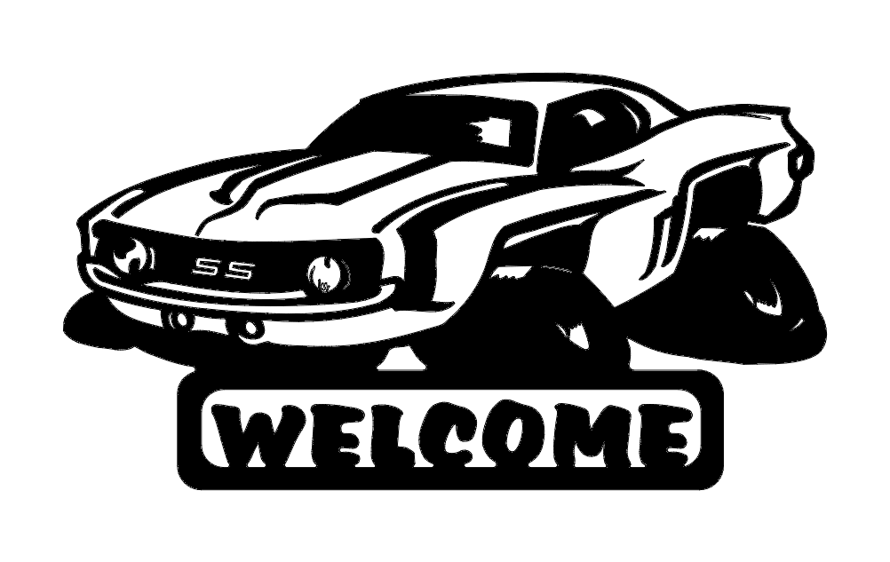 69 Camaro Fun Welcome Free DXF File Free Vectors