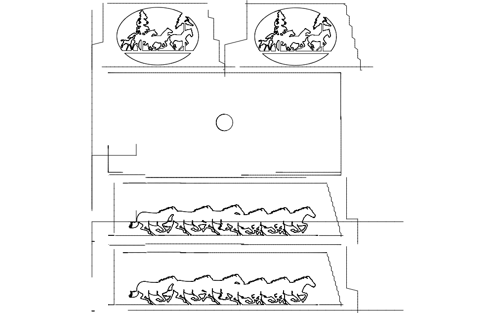 Horses Pool Tbl Light DXF File Free Vectors