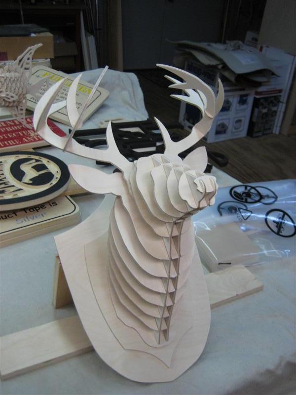 Deer Head 3D Puzzle Free DXF File Free Vectors