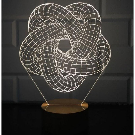 3D Torus Spiral Lamp Free DXF File Free Vectors