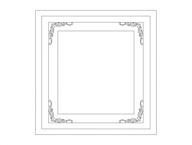Frame With Floral Corners Free DXF File Free Vectors