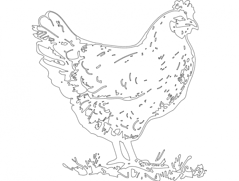 Hen Free DXF File Free Vectors