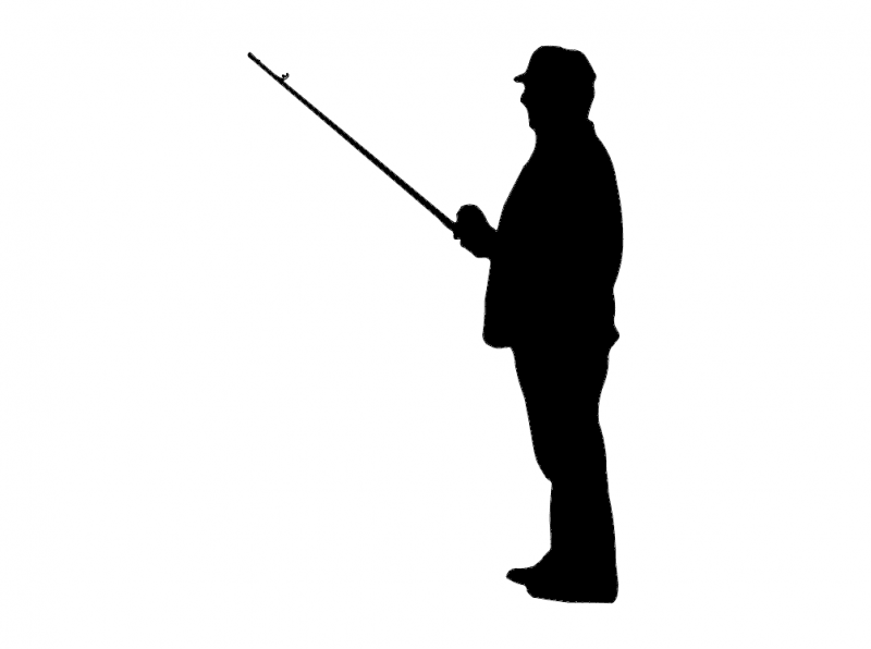 Fishing Man Free DXF File Free Vectors