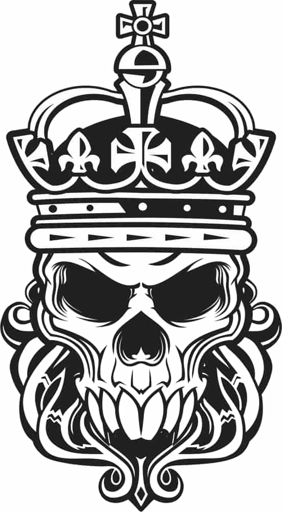 King Skull Wall Art Free Vector Free Vectors