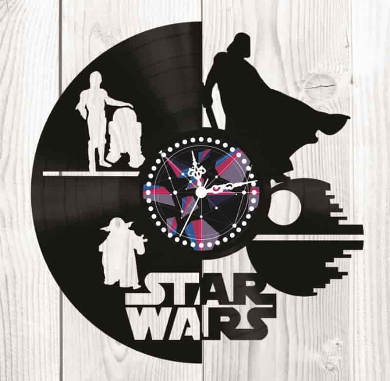 Star Wars Wall Decor Vinyl Record Clock Free Vector Free Vectors