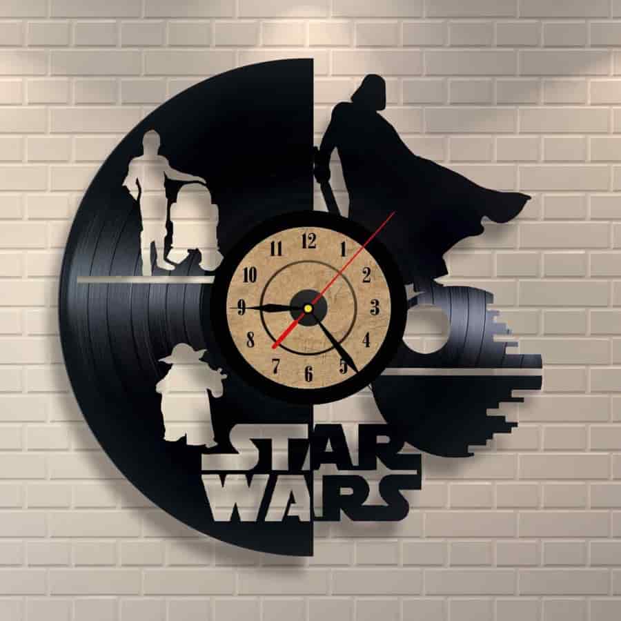 Star Wars Wall Decor Vinyl Record Clock Free Vector Free Vectors
