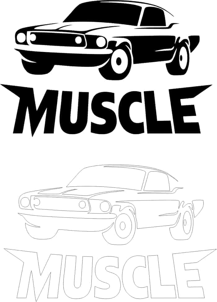 Muscle Car Sticker Free Vector Free Vectors