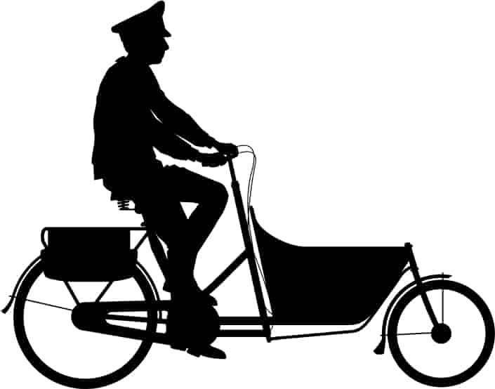 Postman Bicycle Silhouette Free Vector Free Vectors