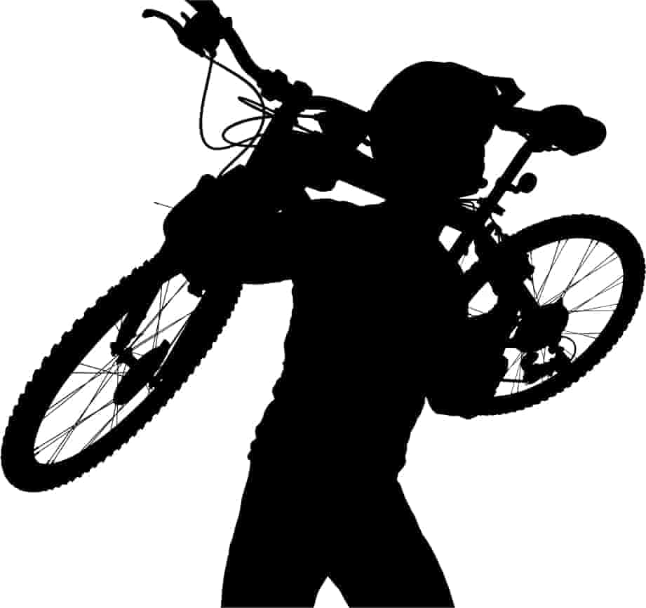 Boy and Bicycle Silhouette Free Vector Free Vectors