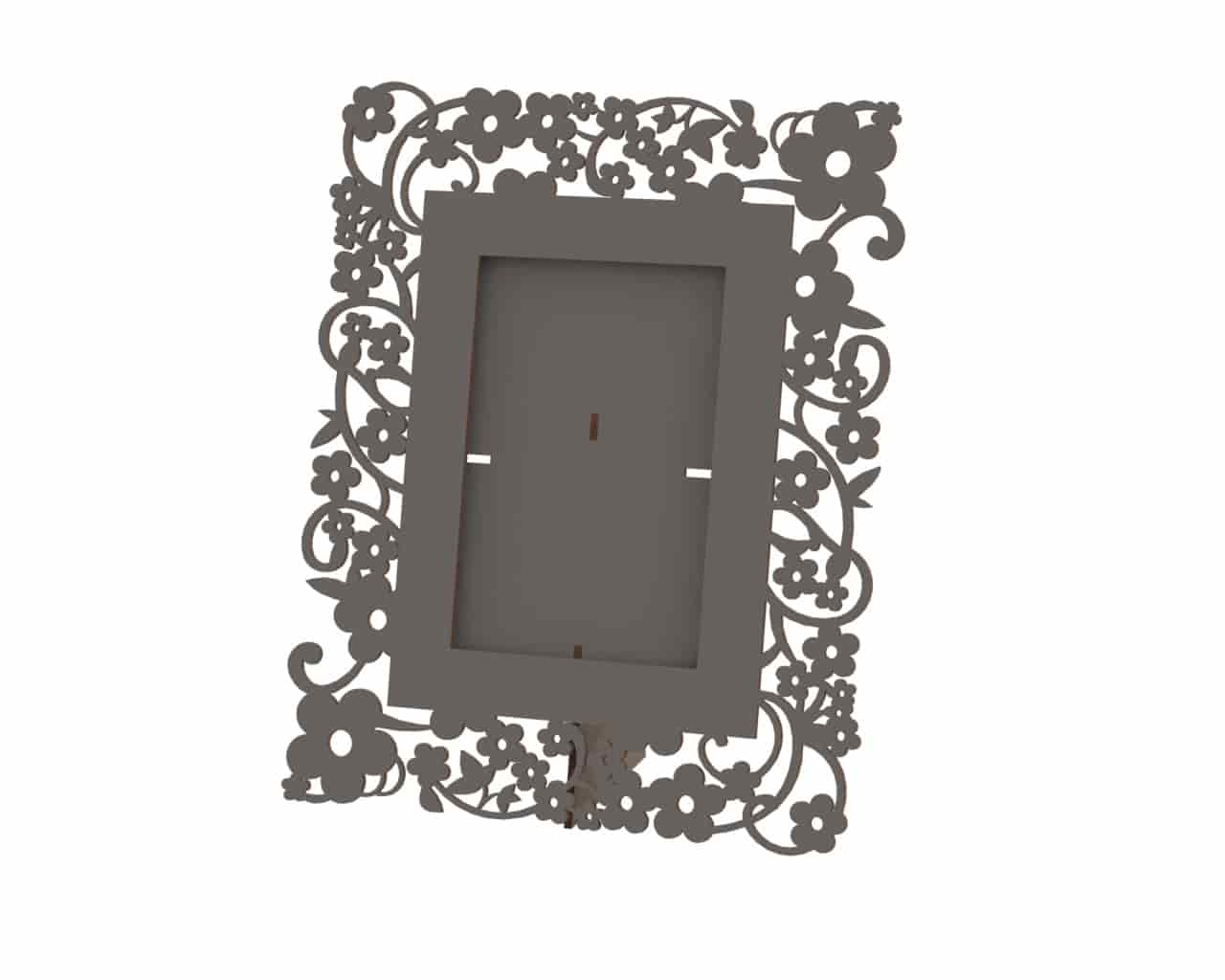 Laser Cut Flowers Picture Frame Free Vector Free Vectors