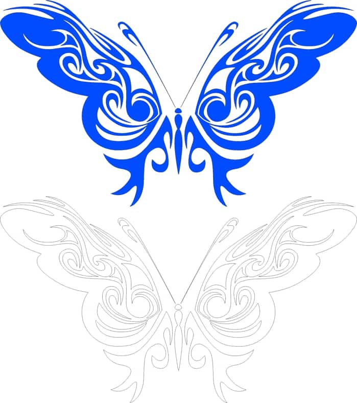 Tribal Butterfly Art Free Vector Free Vectors
