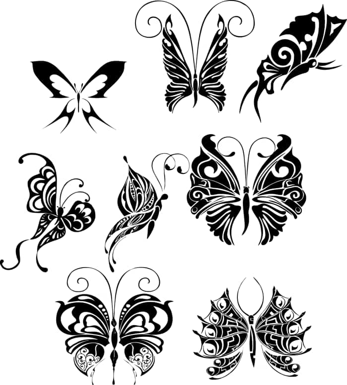 Butterfly Tattoo Design Vectors Pack Free Vector Free Vectors