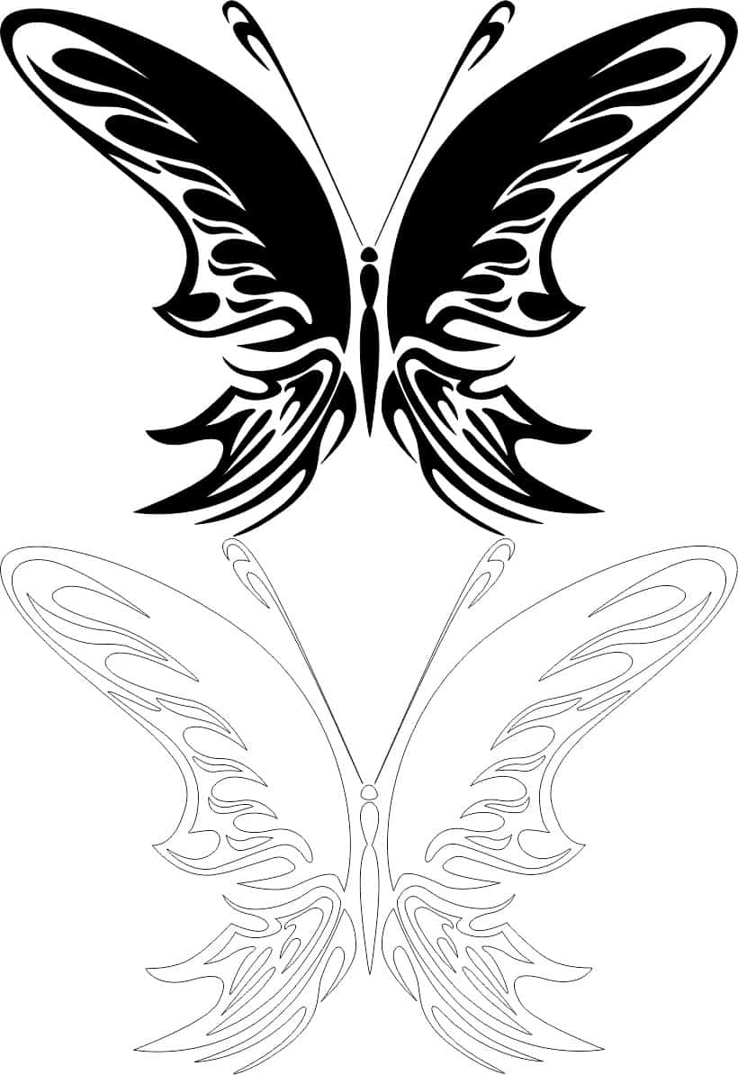 Silhouette Butterfly Vector Art Free Vector Free Vectors