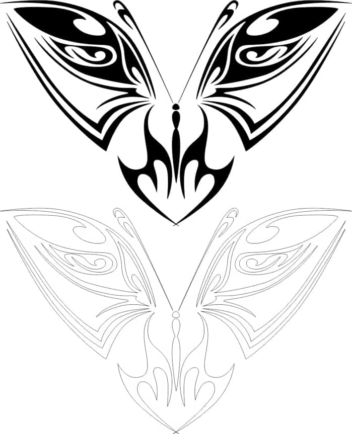 Butterfly Tribal Wall Decoration Free Vector Free Vectors