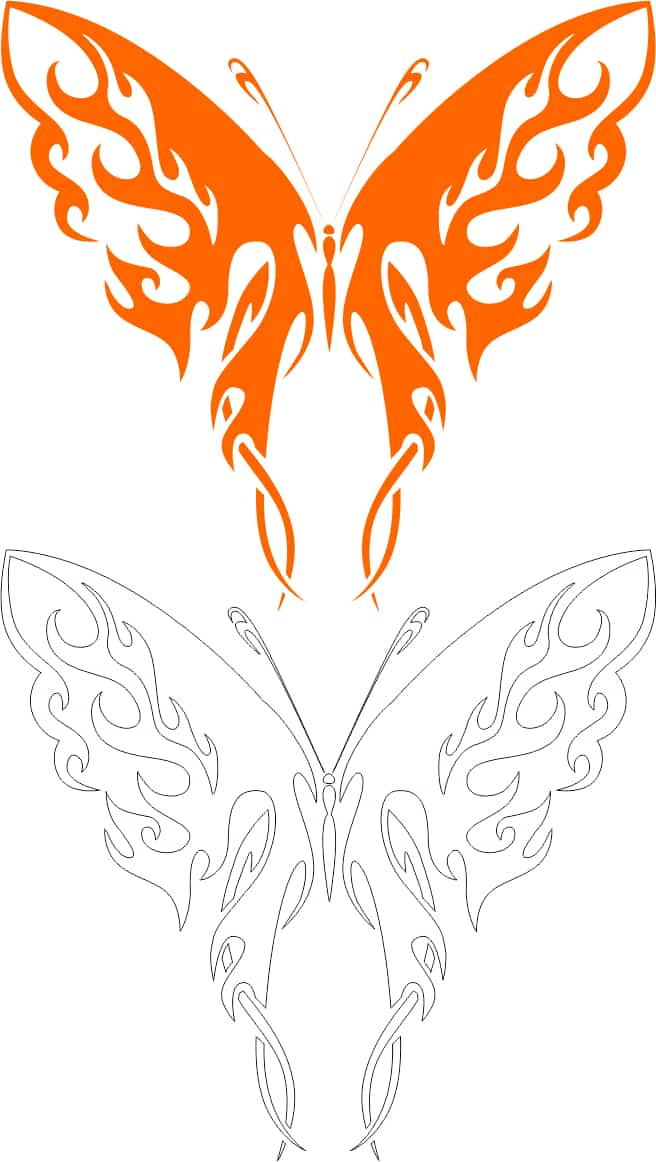 Butterfly Stencil Design Free Vector Free Vectors