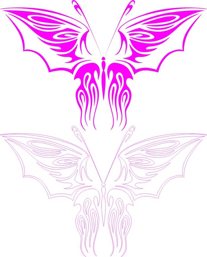 Butterfly Line Wall Art Free Vector Free Vectors