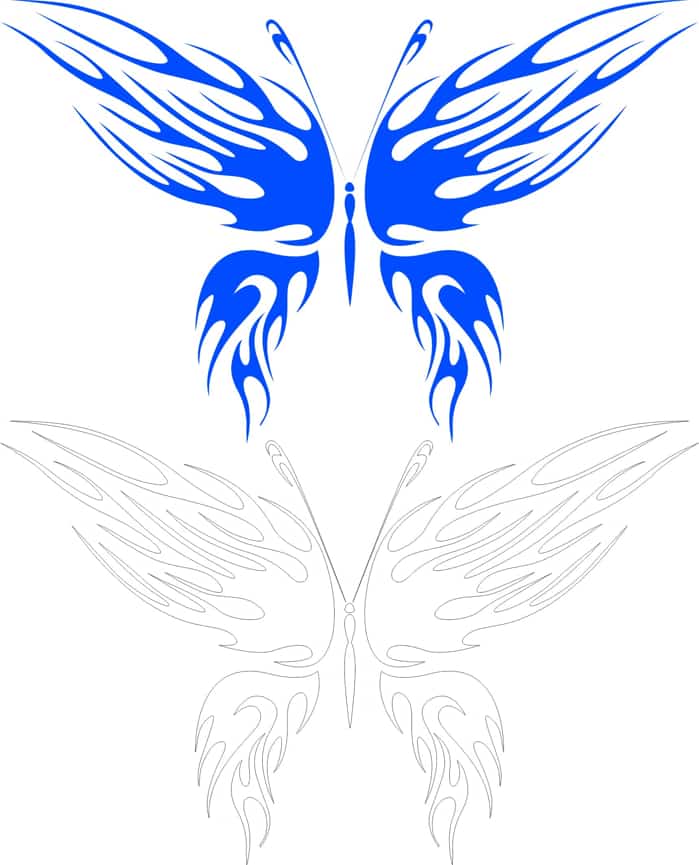 Butterfly Tattoo Stencil Free Vector Free Vectors