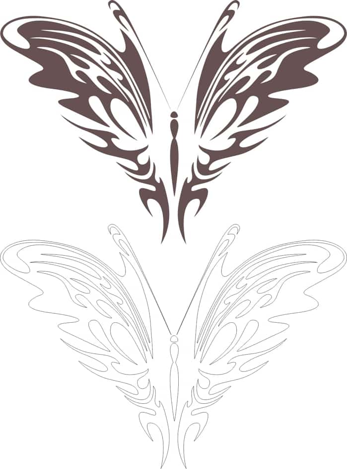 Butterfly Tattoo Sketch Free Vector Free Vectors