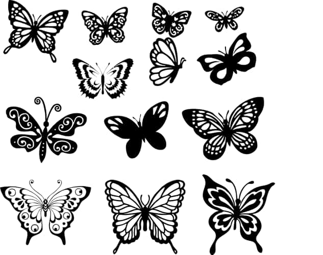 Butterfly Stickers Collection Set Free Vector Free Vectors