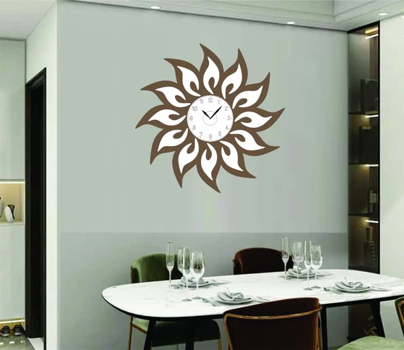 Sun Flower Design Wall Clock Free Vector Free Vectors