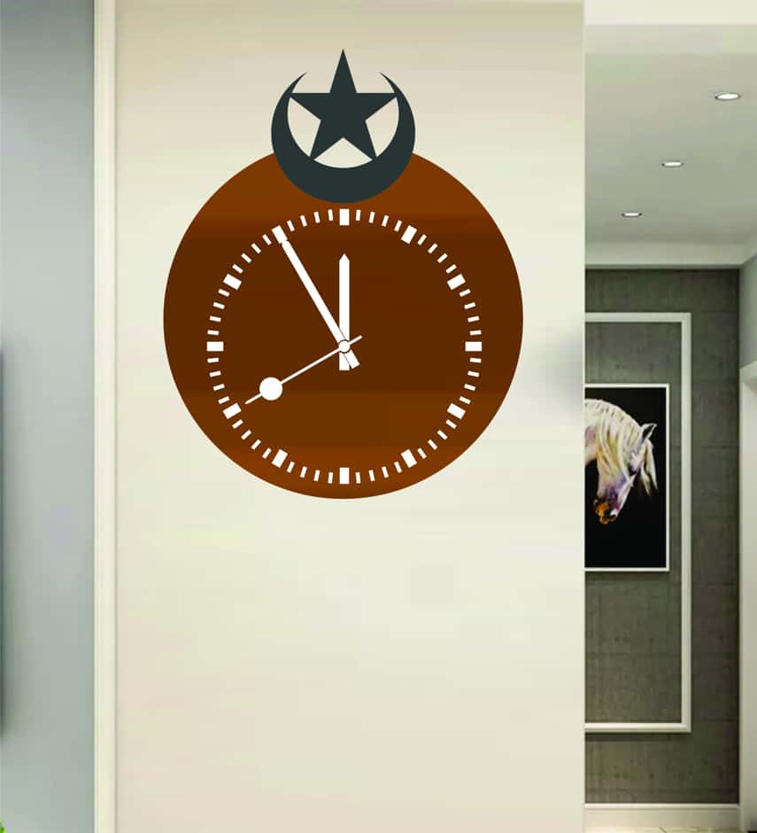 Moon Star Style Wall Clock Free Vector Free Vectors